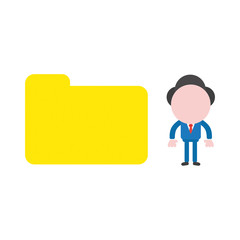 Vector illustration businessman character with closed file folder