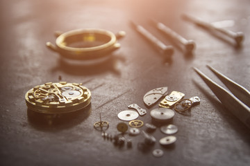 Obraz na płótnie Canvas Watchmaker's workshop, watch repair