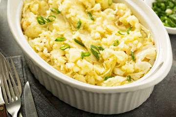 Colcannon, potatoes and cabbage dish
