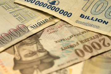 Unique Zimbabwe hyperinflation Banknote one hundred billion Dollars in the Detail, 2008