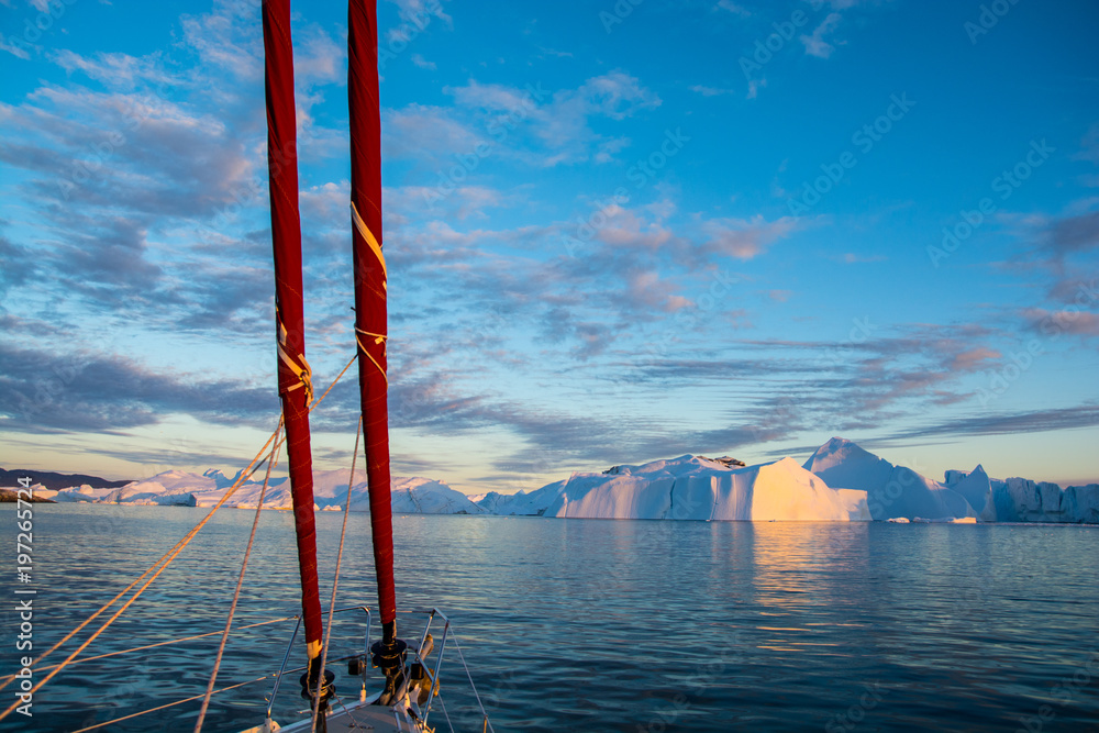 Wall mural go on the iceberg. forward view.