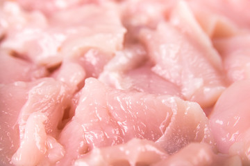 Fresh chicken fillet closeup is ready for cooking