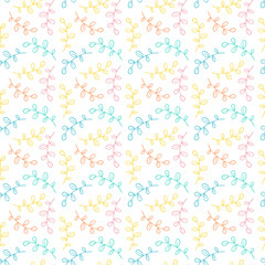 Floral seamless pattern. Pastel vector background. Textile print, linen ornament or packaging design.