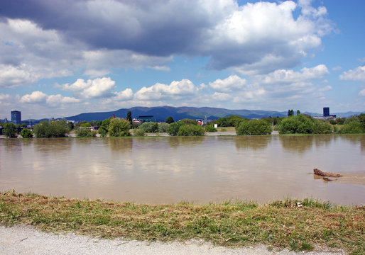 High water level of the river