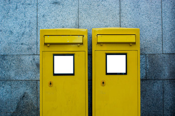German yellow post mailbox