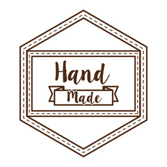 hand made handwriting emblem image vector illustration design