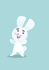Happy bunny flat design
