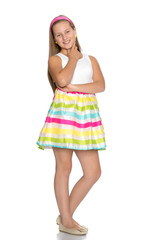 Beautiful teenage girl in full growth