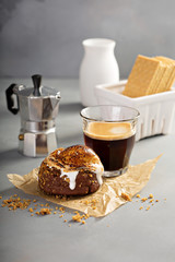 Smores donut with espresso