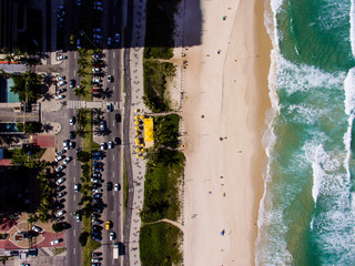aerial view of barra da Tijuca beach on a sunny day, Taken with