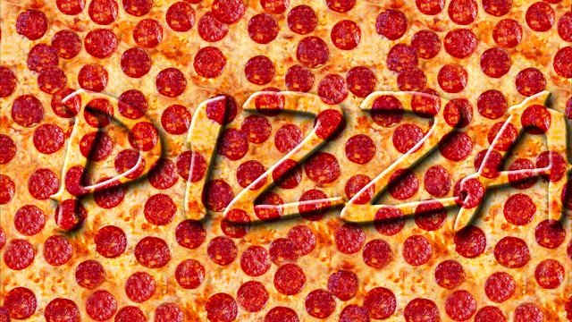 A video of the background pepperoni pizza. Footage. 