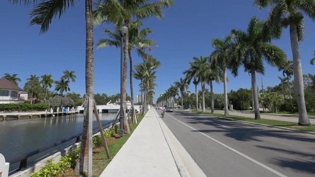 Street along a river