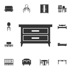 Nightstand furniture icon. Detailed set of furniture icons. Premium quality graphic design. One of the collection icons for websites, web design, mobile app