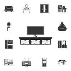 tv table furniture icon. Detailed set of furniture icons. Premium quality graphic design. One of the collection icons for websites, web design, mobile app
