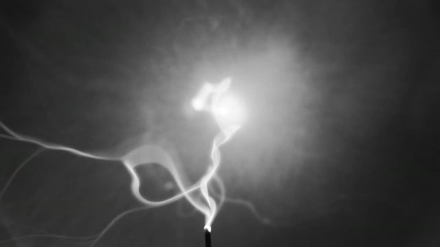Plasma ball, Tesla Coil experiment with electricity, plasma lamp. 4k video 