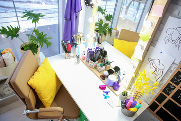 Hairdresser's workplace in salon