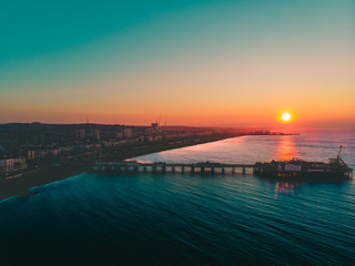 beautiful sunrise on the pier 