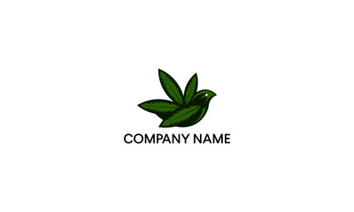Bird and leaves logo design