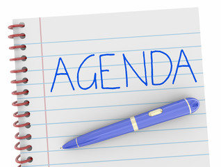 Agenda Pen Writing Word Notebook Plan 3d Illustration