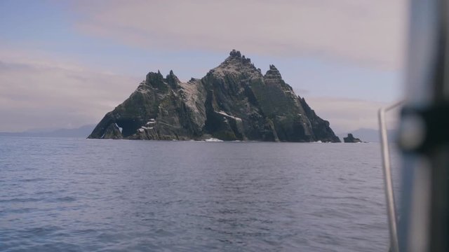 Boat Moving Towards Beautiful Skellig Michael Island