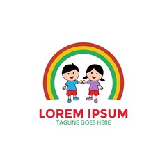 preschool logo. children. kids. toy. kindergarten. vector illustration