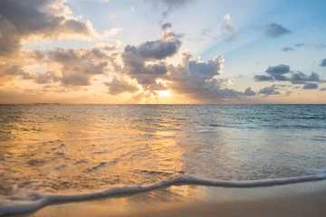 Poster de jardin Mer / coucher de soleil sunset sky over ocean - beach with sunset sky