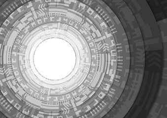 Black and White Stack Circle Teachnology Background