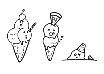 Ice Cream Cartoon Drawing Doodle