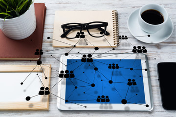 Networking and social communication concepts.