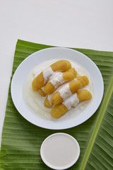 Delicious banana in syrup for Thai sweet