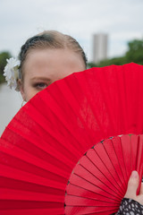 Young beautiful flamenco dancing, street dance concept