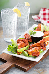 Hot chicken wings appetizer