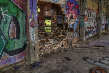 Abandoned School Covered in Graffiti