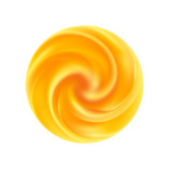Yellow swirl background. Abstract orange swirl