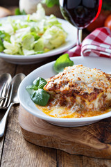 Traditional lasagna with bolognese sauce