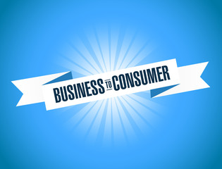 business to consumer ribbon sign illustration design graphic
