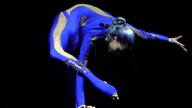 Flexible beautiful slim gymnast