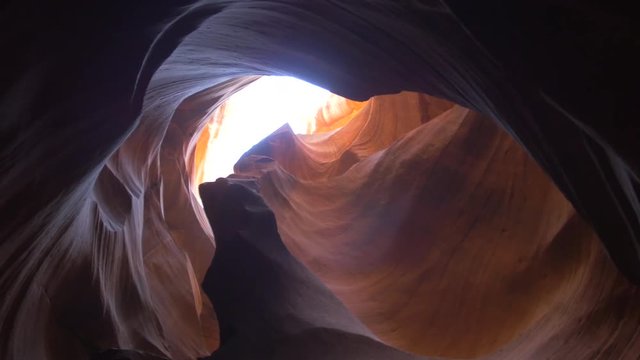 Light seen between Antelope Canyon's rocks