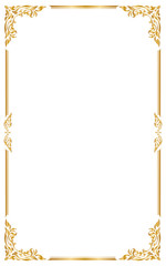 Decorative frames and border, Golden frame on white background, Vector illustration