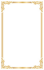 Decorative frames and border, Golden frame on white background, Vector illustration - 197293536