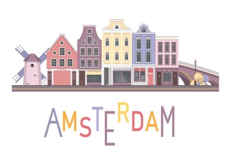Fototapeta premium vector city amsterdam