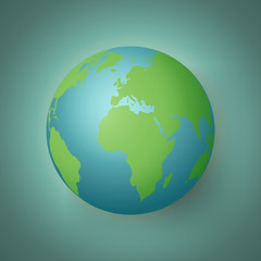 Green Eco blue on sea blue background as save the world and earth day concept design. Vector illustration.