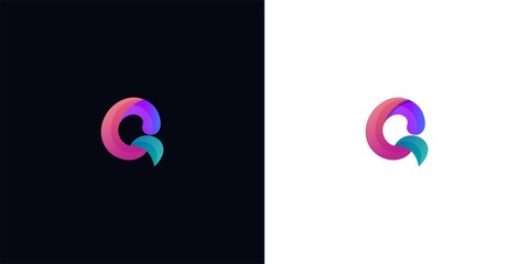 letter Q logo template. abstract colorful logo template illustration