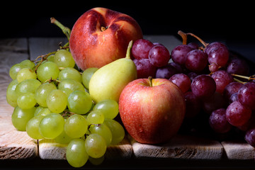 Naklejka na ściany i meble still life of fruits with apples, grapes, pears and peaches