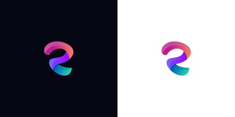 letter R logo template. abstract colorful logo template illustration
