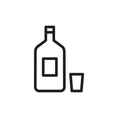 alcohol bottle, alcohol drink outlined vector icon. Modern simple isolated sign. Pixel perfect vector  illustration for logo, website, mobile app and other designs