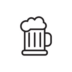 beer glass, beer cup outlined vector icon. Modern simple isolated sign. Pixel perfect vector  illustration for logo, website, mobile app and other designs