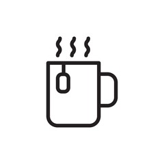 hot tea cup, hot tea mug outlined vector icon. Modern simple isolated sign. Pixel perfect vector  illustration for logo, website, mobile app and other designs