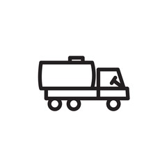fuel truck, fuel transport outlined vector icon. Modern simple isolated sign. Pixel perfect vector  illustration for logo, website, mobile app and other designs