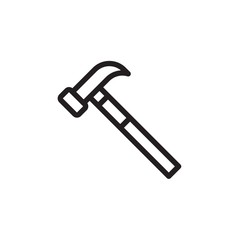 hammer, building tool outlined vector icon. Modern simple isolated sign. Pixel perfect vector  illustration for logo, website, mobile app and other designs